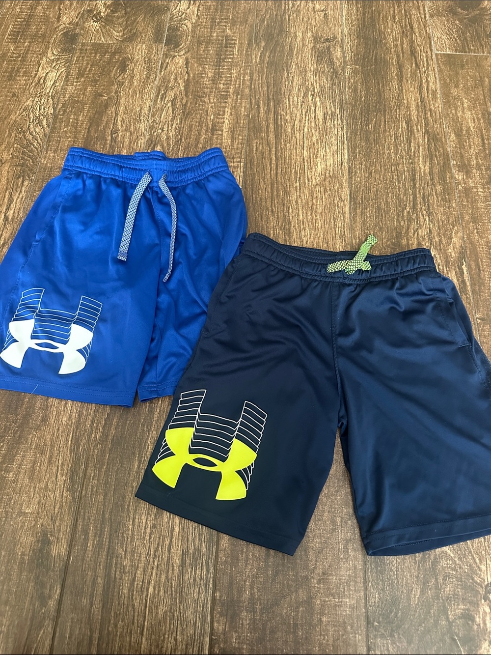 Under Armour Blue & Navy Boys' Performance Shorts with Logo